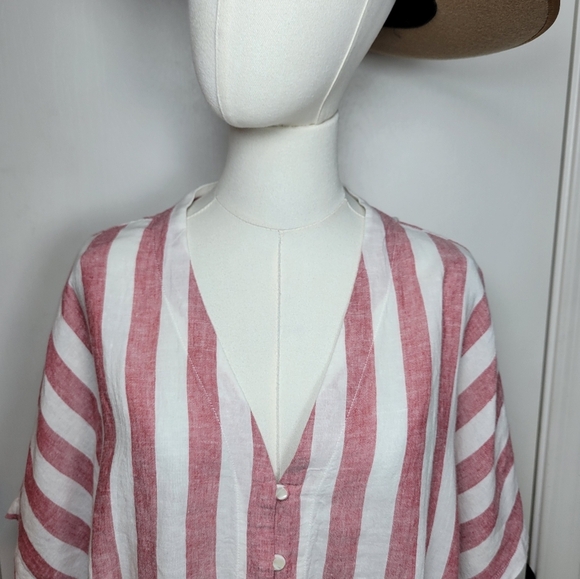 Rails Seville Striped Tie-Front Cropped Button-Down Size Medium - Picture 4 of 12